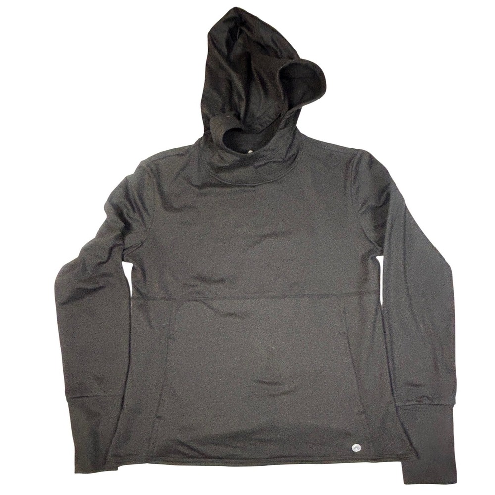 Apana Black Activewear Hoodie Thumbholes‎ Long Sleeve Athletic Shirt Men's M